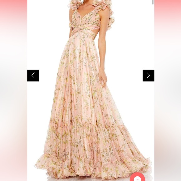 Mac Duggal A-line Back Lace Chiffon Gown - Picture 5 of 8